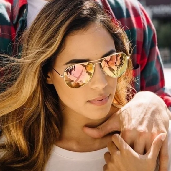 Ray-Ban Aviator Copper Pink Mirror RB3025 New - Picture 9 of 10